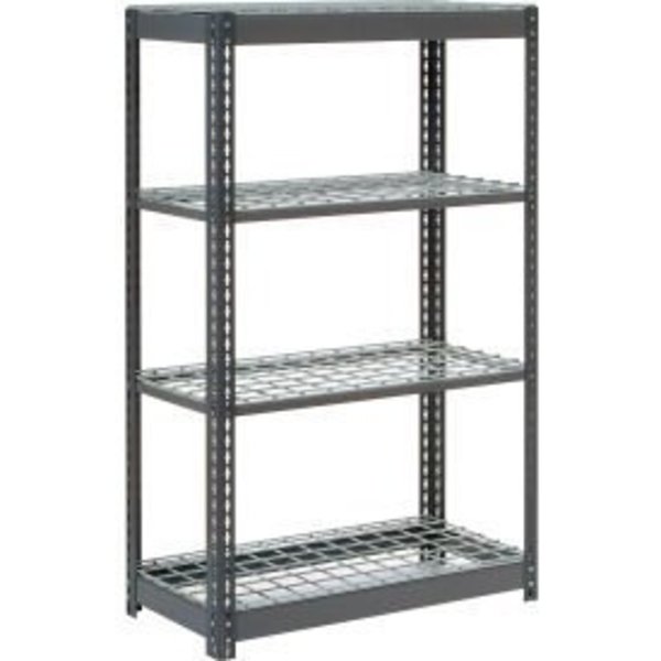 Global Equipment Heavy Duty Shelving 36"W x 12"D x 60"H With 4 Shelves - Wire Deck - Gray 717198